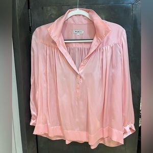 Horses atelier high collar blouse in pink